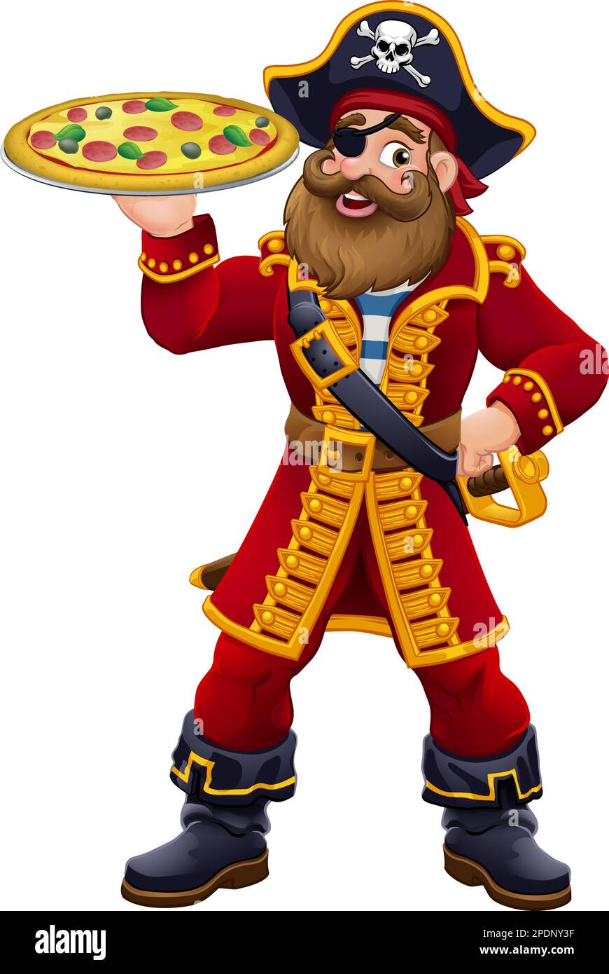 Pirate Cartoon Captain Pizza Chef Mascot Stock Vector Image & Art Alamy