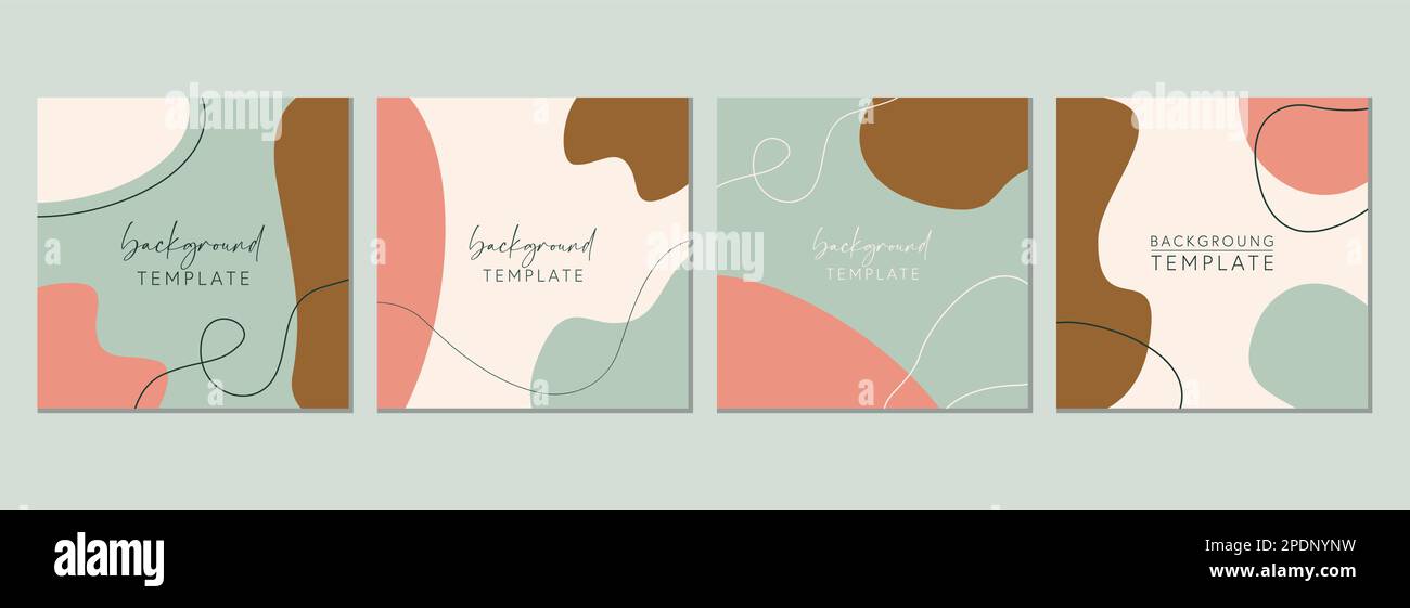 Abstract set of square templates with organic geometric shapes. Good ...