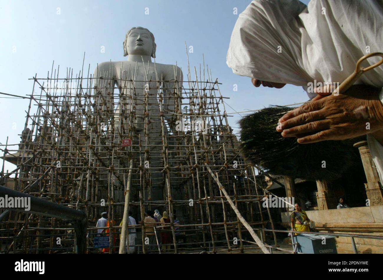 a-jain-nun-prays-at-the-monolithic-statue-of-the-jain-sage-gomateswara