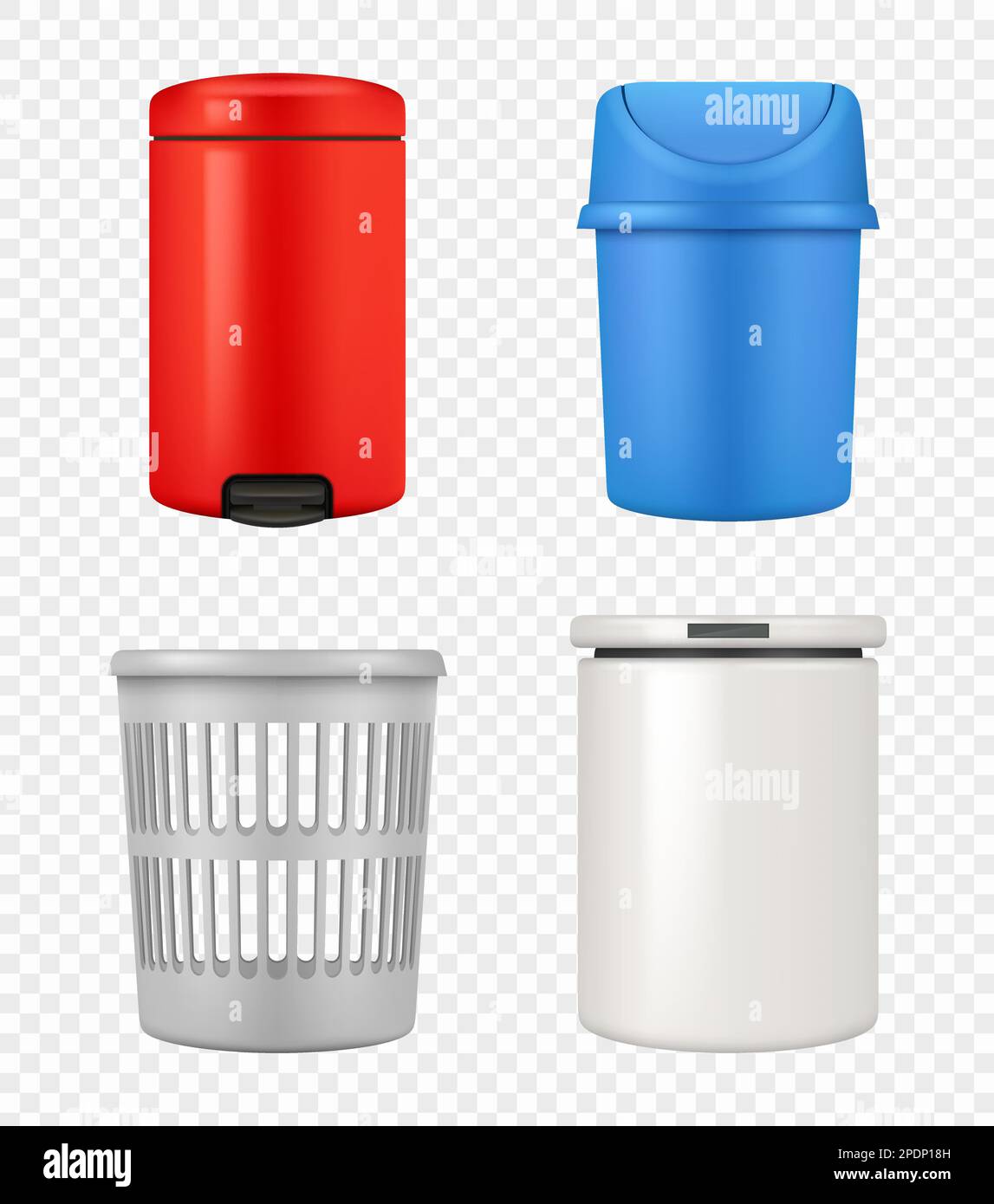 Trash basket. Office modern containers for garbage decent vector
