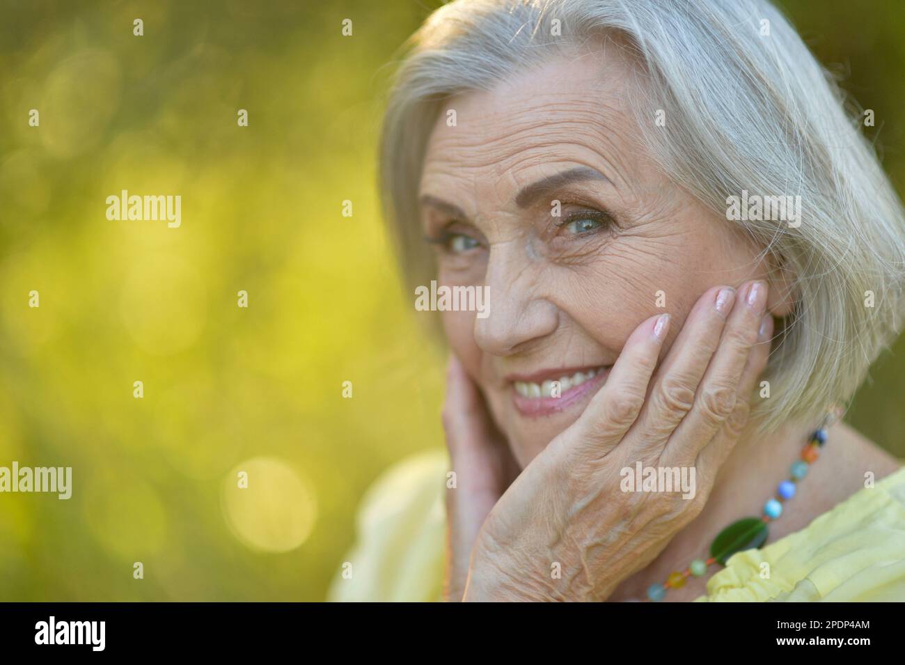 portrait of a beautiful woman in summer Stock Photo - Alamy