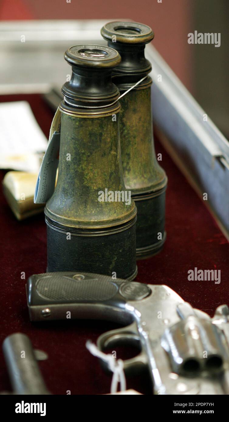 A pair of binoculars owned by Gen. George Custer is seen in Hampton ...