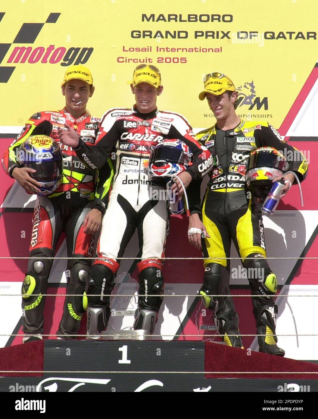 Winner of the 250cc event, Australian rider Casey Stoner of