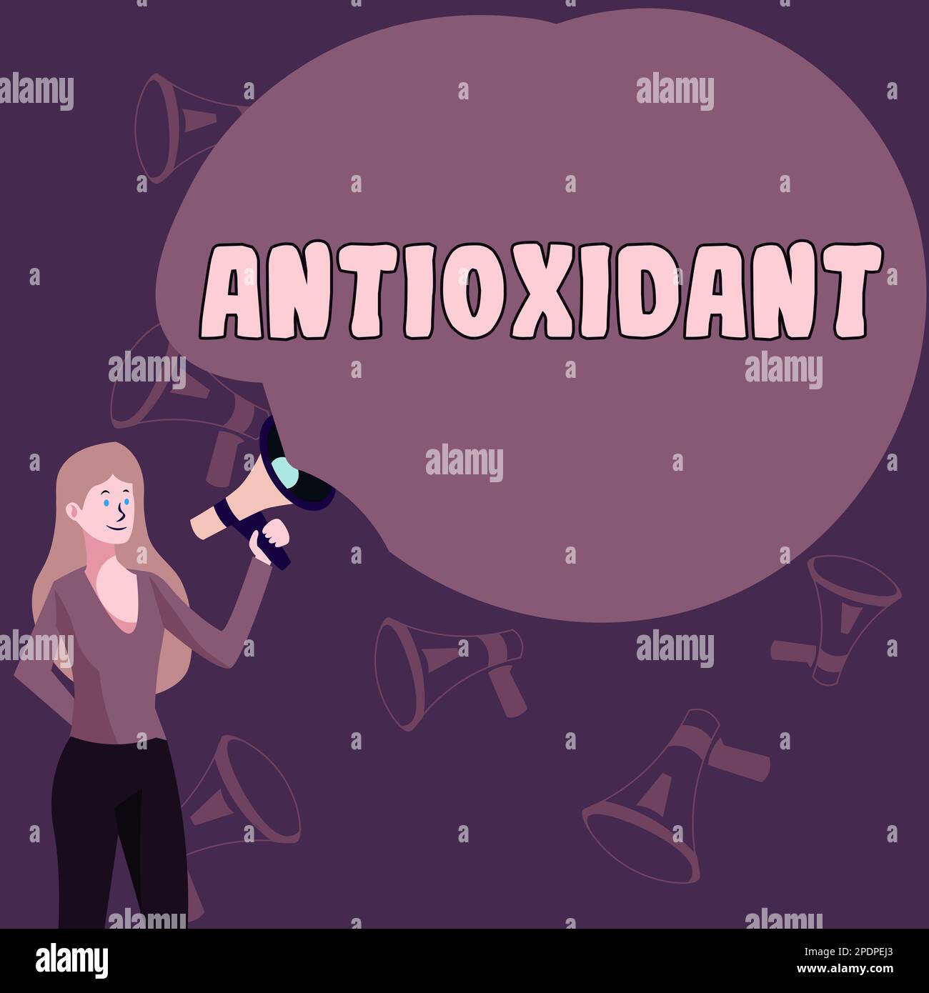 Conceptual caption Antioxidant. Word for a substance that inhibits