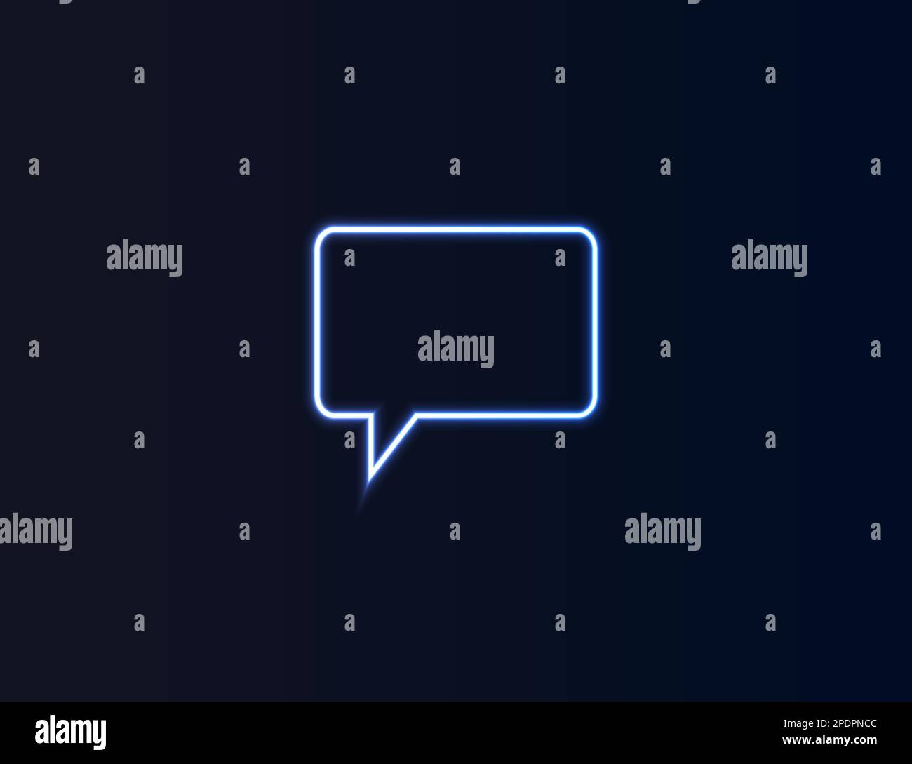 Speech bubble, chat icon in neon style. Vector illustration. Stock Vector