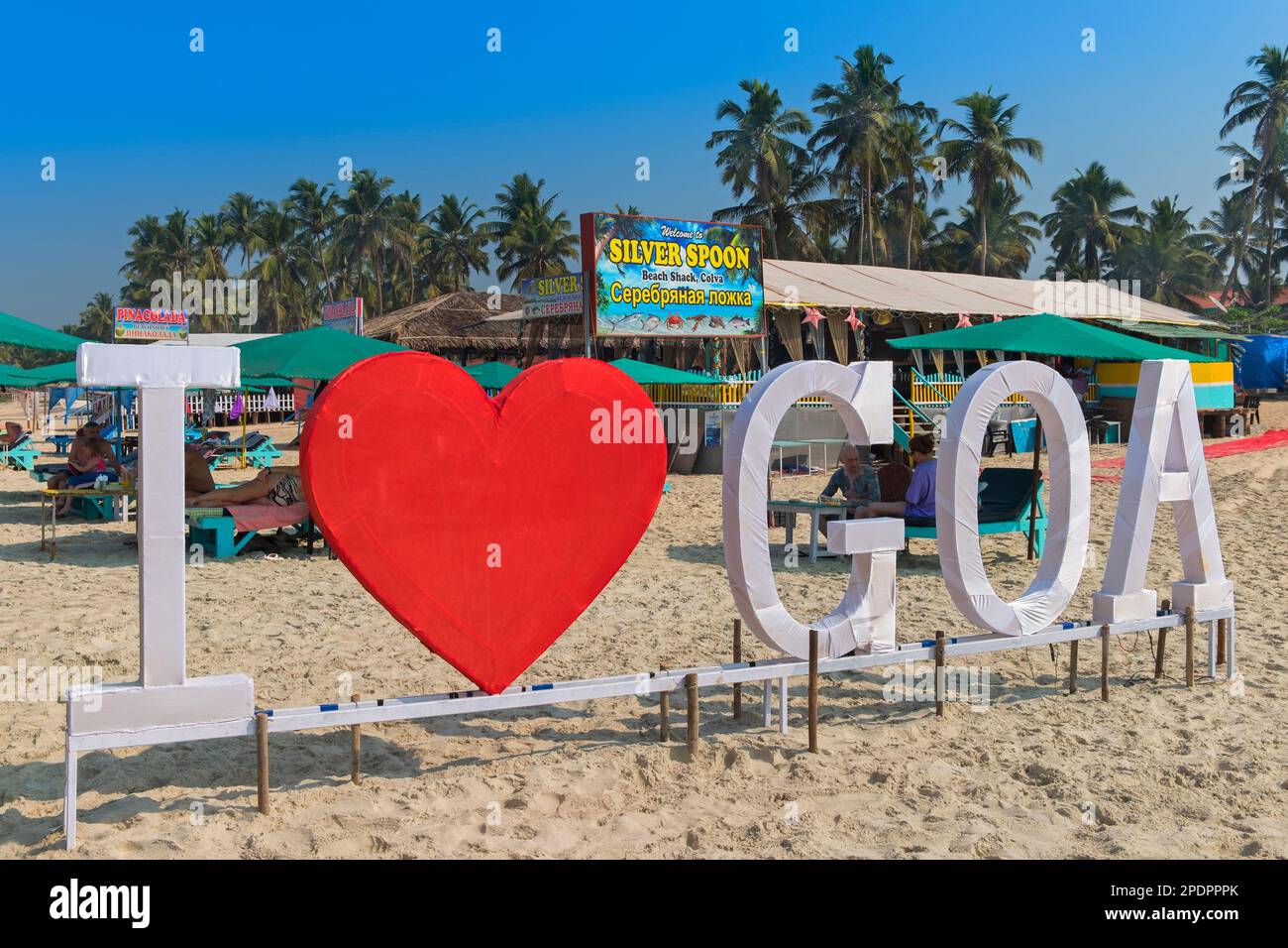 I love Goa sign. Colva beach Goa India Stock Photo
