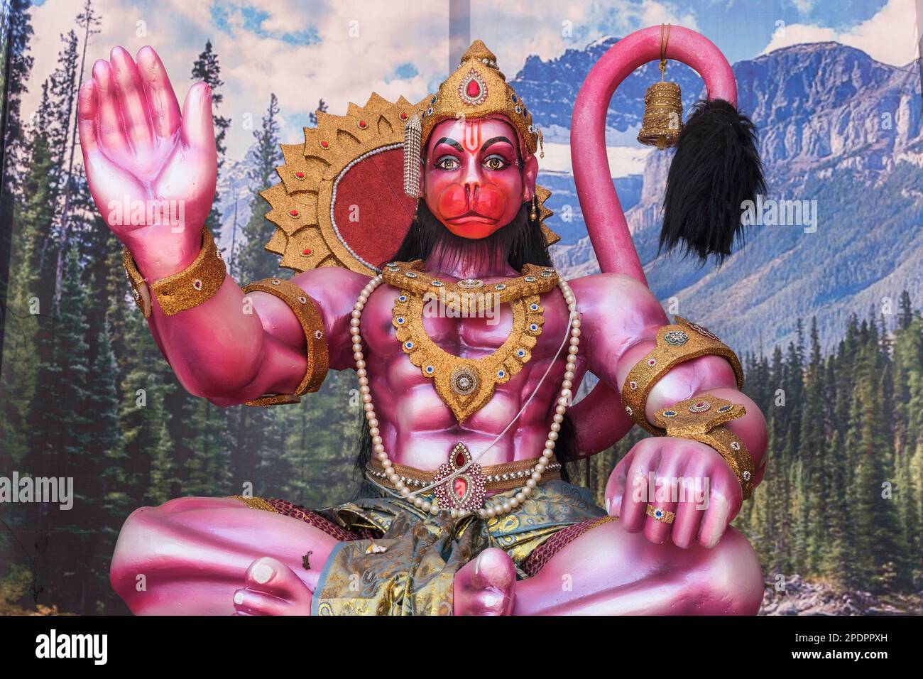 Hanuman statue Maruti Hindu Temple Altinho Panjim Goa India Stock Photo
