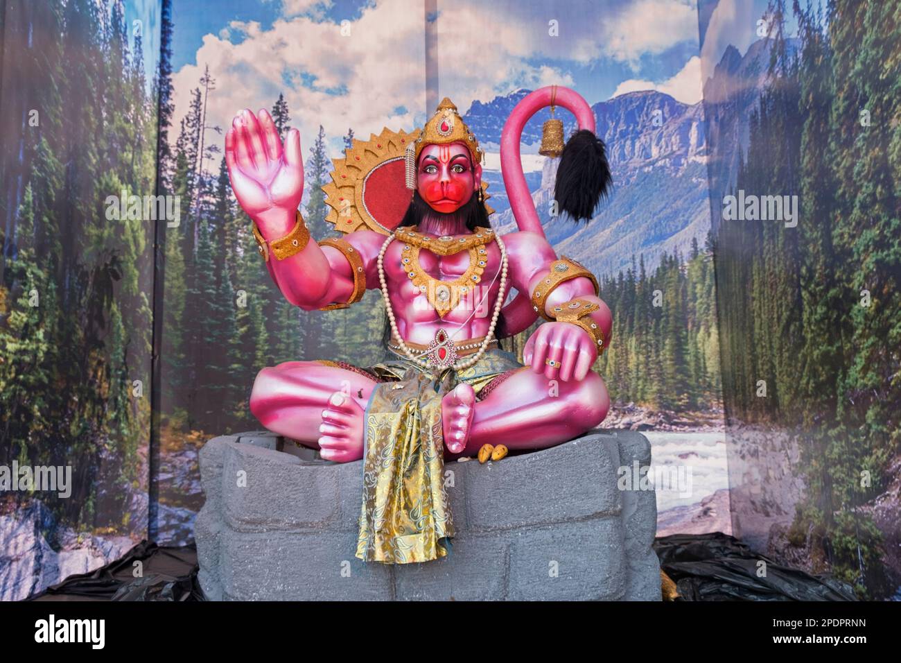 Hanuman statue Maruti Hindu Temple Altinho Panjim Goa India Stock Photo