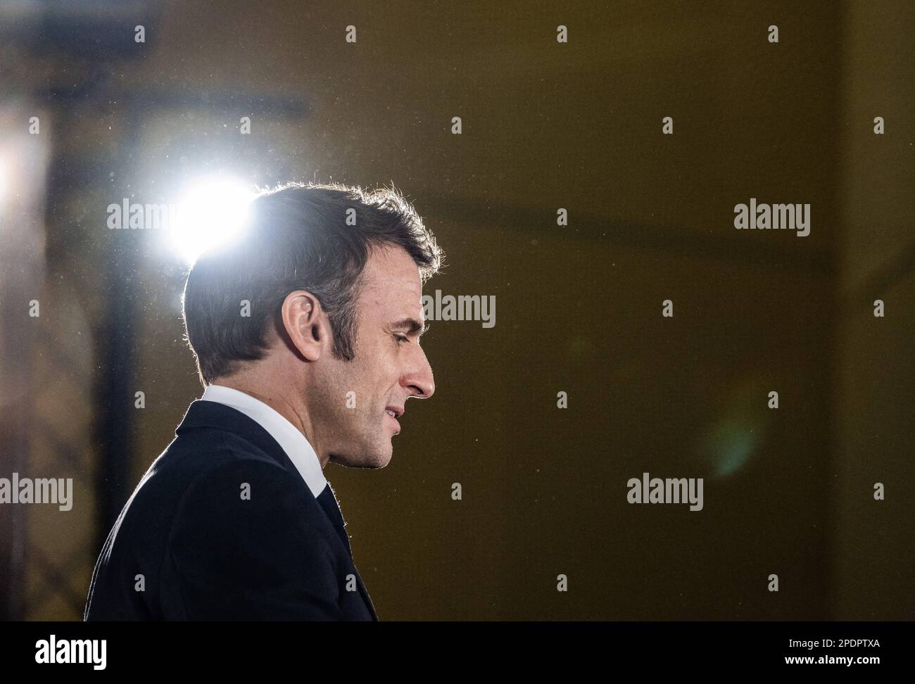 Paris, France. 14th Mar, 2023. French President Emmanuel Macron During ...