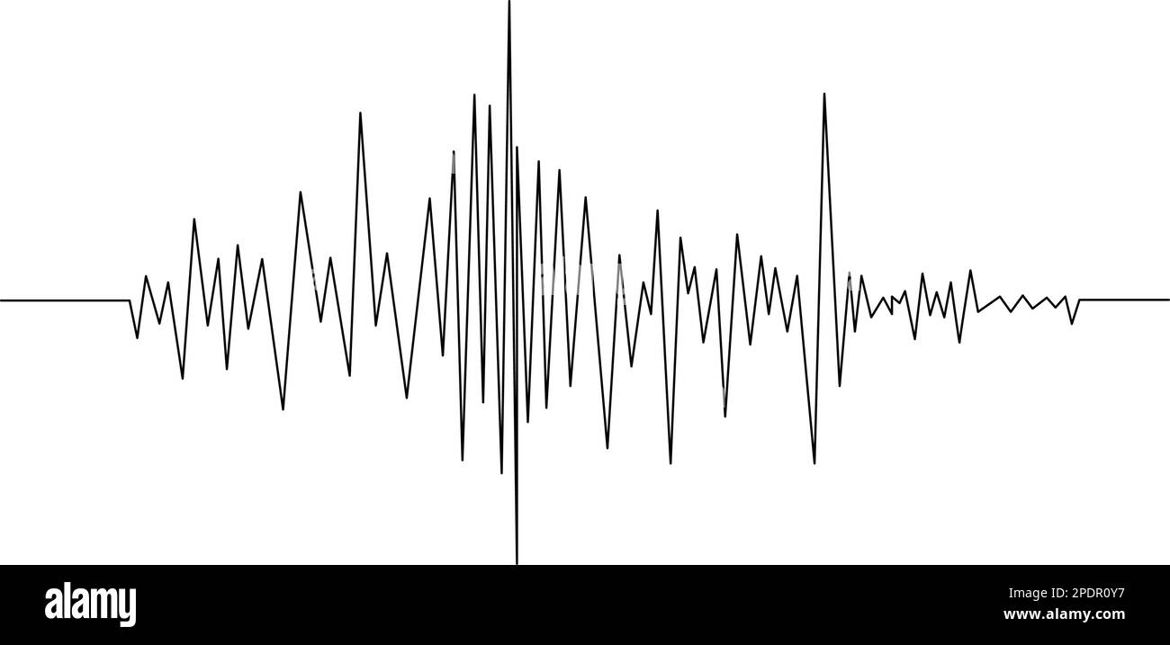 Earthquake seismogram or sound volume wave illustration Stock Vector