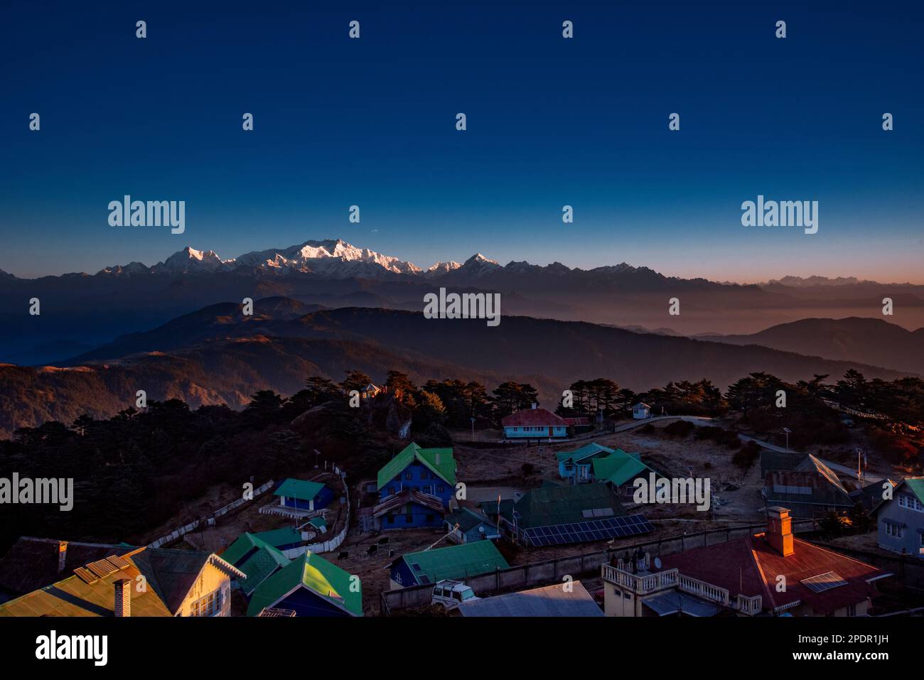 Sandakphu is the highest peak in the state of West Bengal, India. Stock Photo