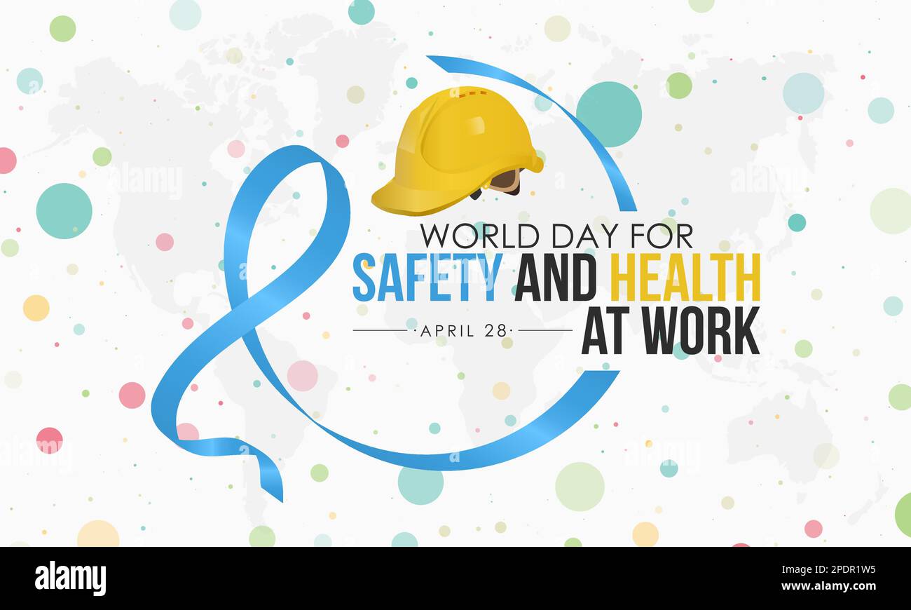 world day for safety and health at work. Construction helmet with