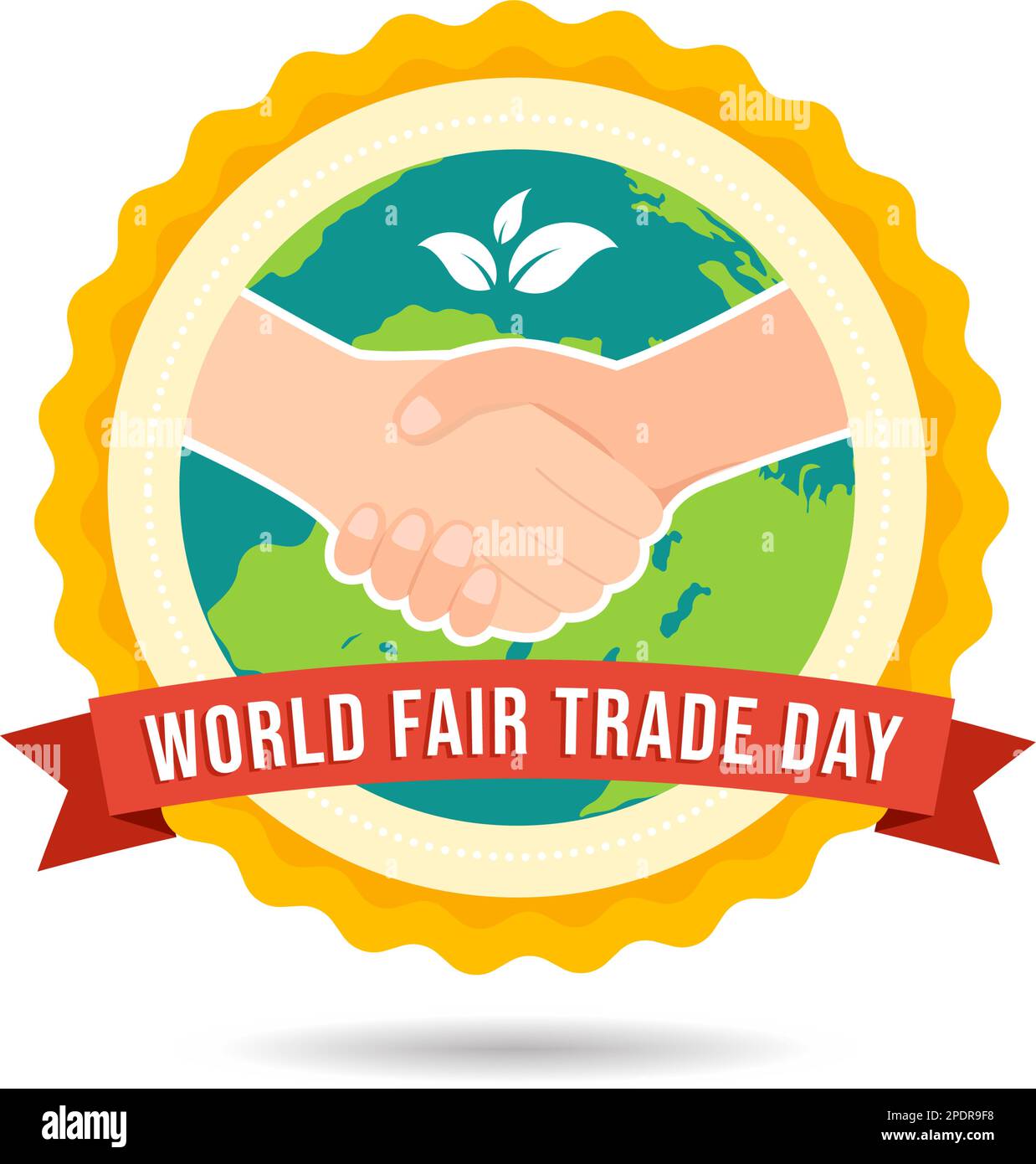 World Fair Trade Day Illustration with Scales Digitally, Climate Justice and Economic in
