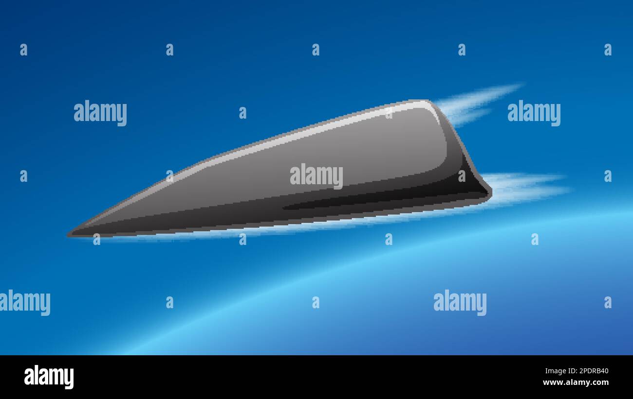 Hypersonic Glide Missile in Blue Sky illustration Stock Vector