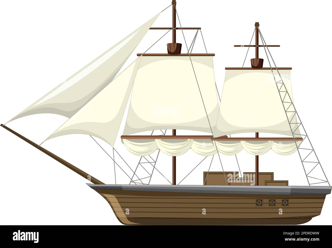 The barque on the white background illustration Stock Vector