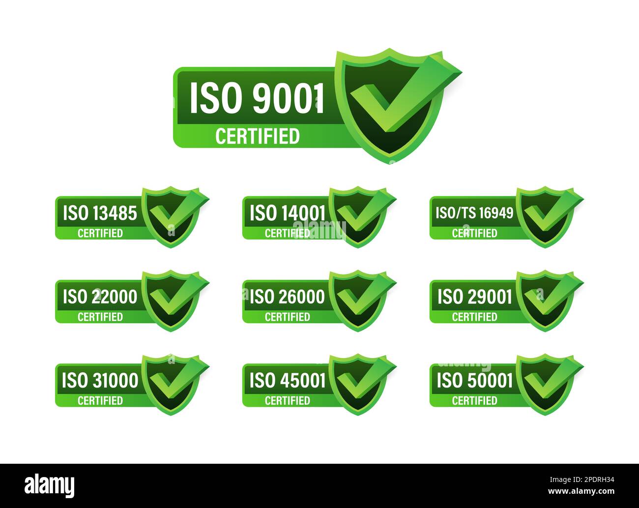 Set Of Iso Certification Stamp And Labels Iso Certified Badge