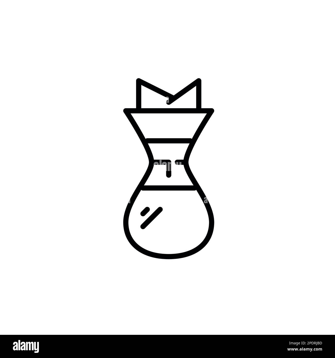 Chemex glass coffee maker. Pixel perfect, editable stroke icon Stock