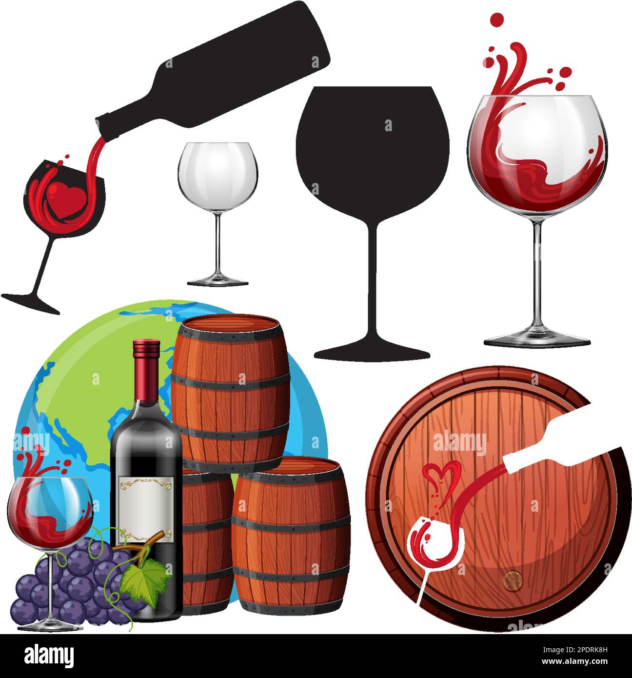 Mix set of red wine illustration Stock Vector Image & Art Alamy