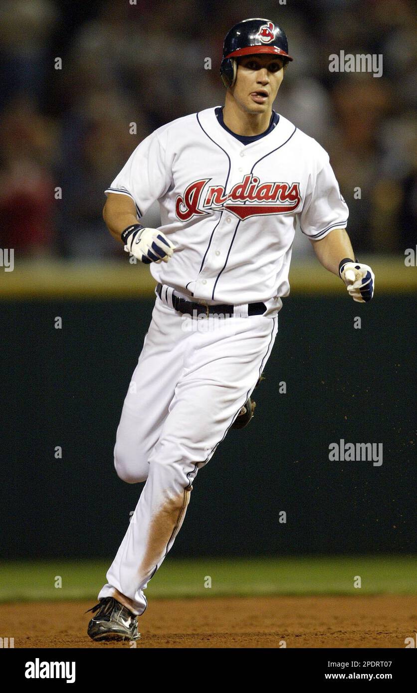 Cleveland Indians' Grady Sizemore rounds the bases after hitting a solo