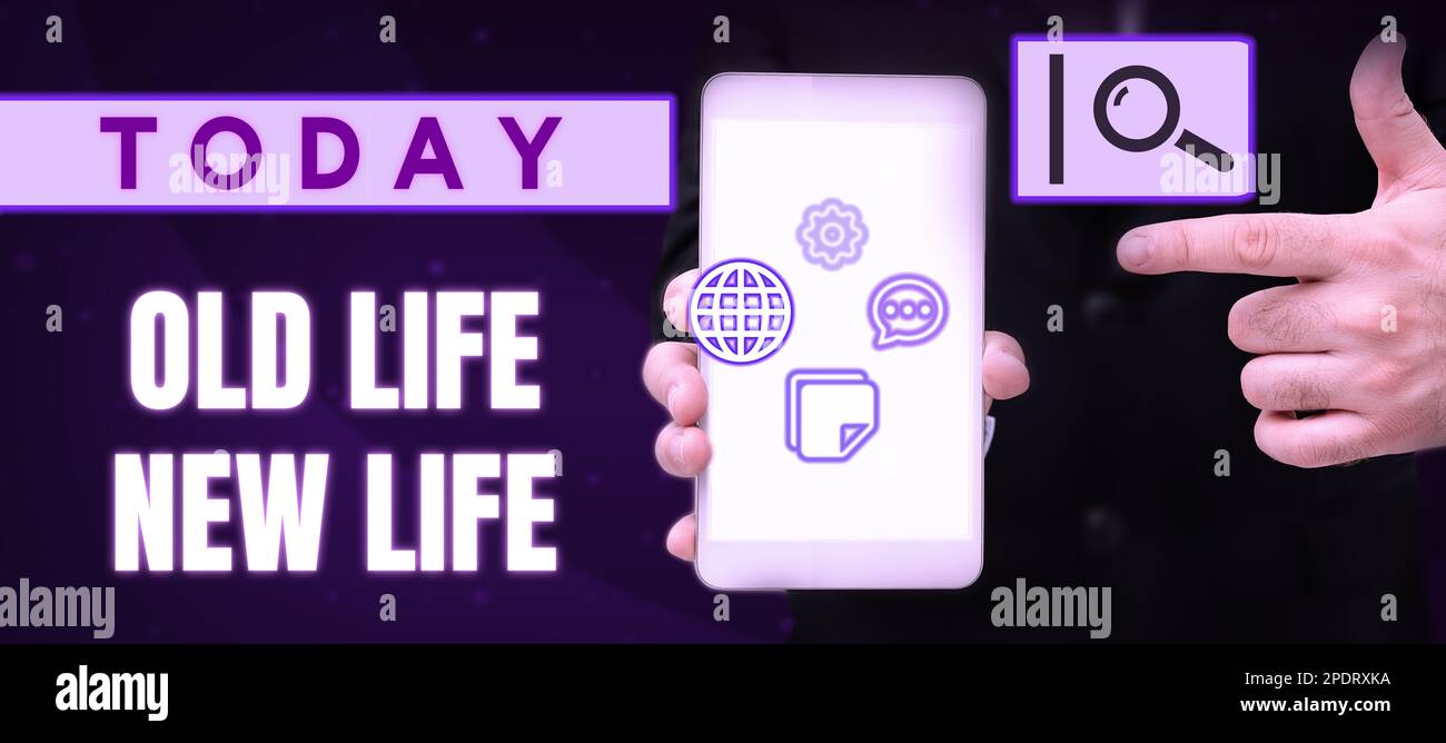 Writing displaying text Old Life New Life. Word Written on reformulate ...