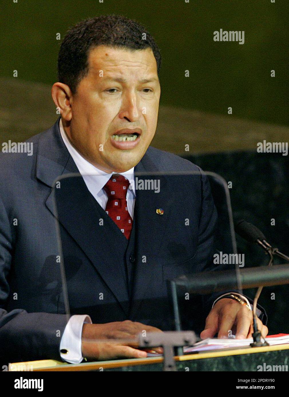 Venezuelan President Hugo Chavez Speaks At The United Nations Thursday ...