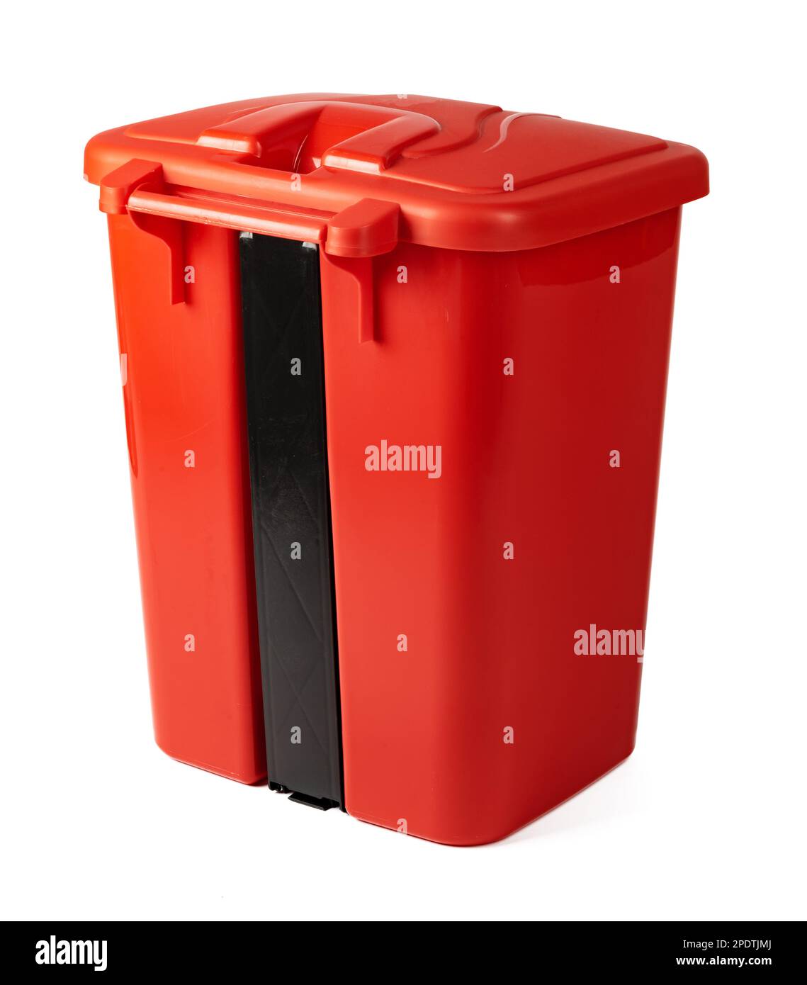 A red recycle bin isolated on white background Stock Photo Alamy