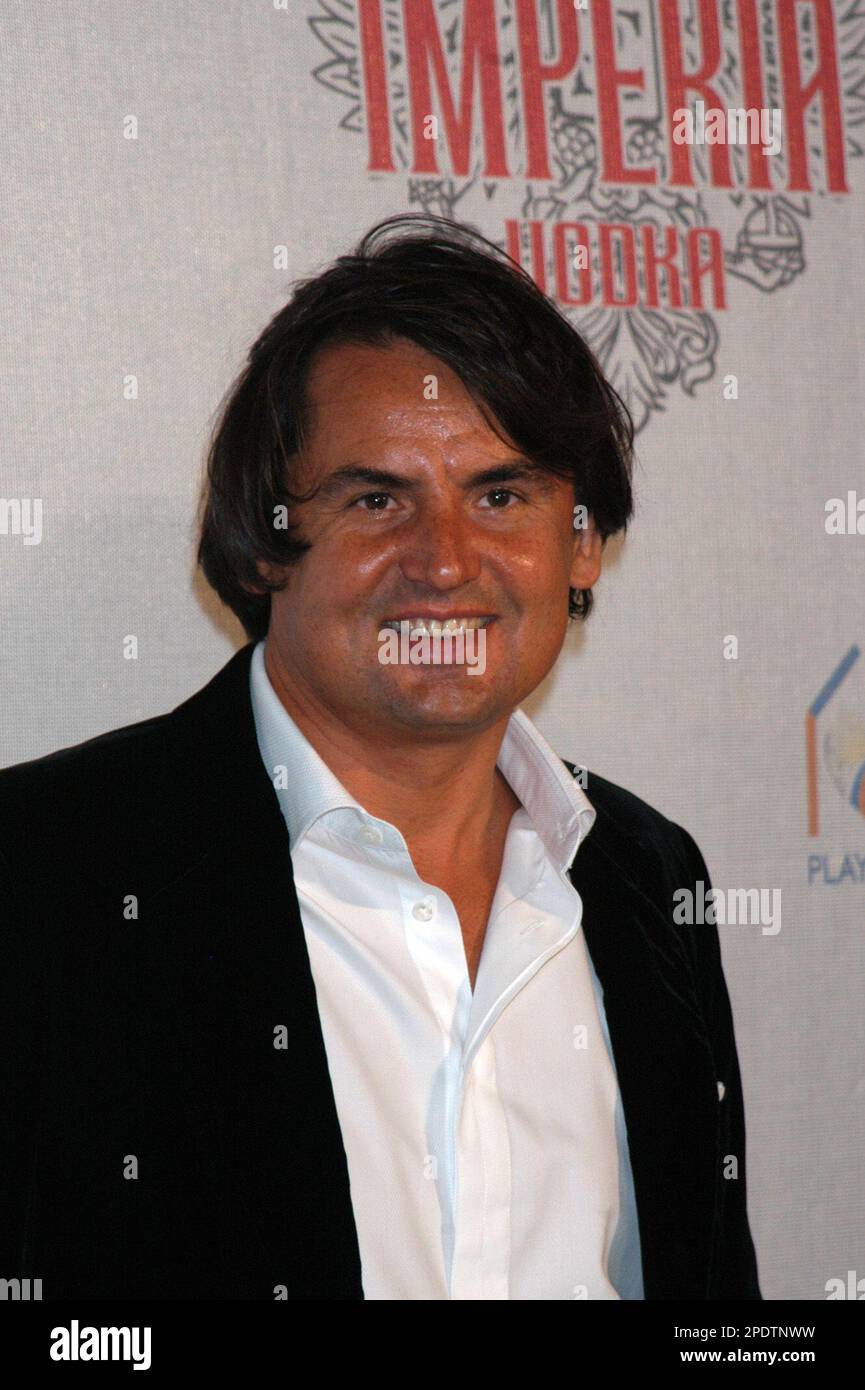 Roustam Tariko arrives on Liberty Island for the American launch party