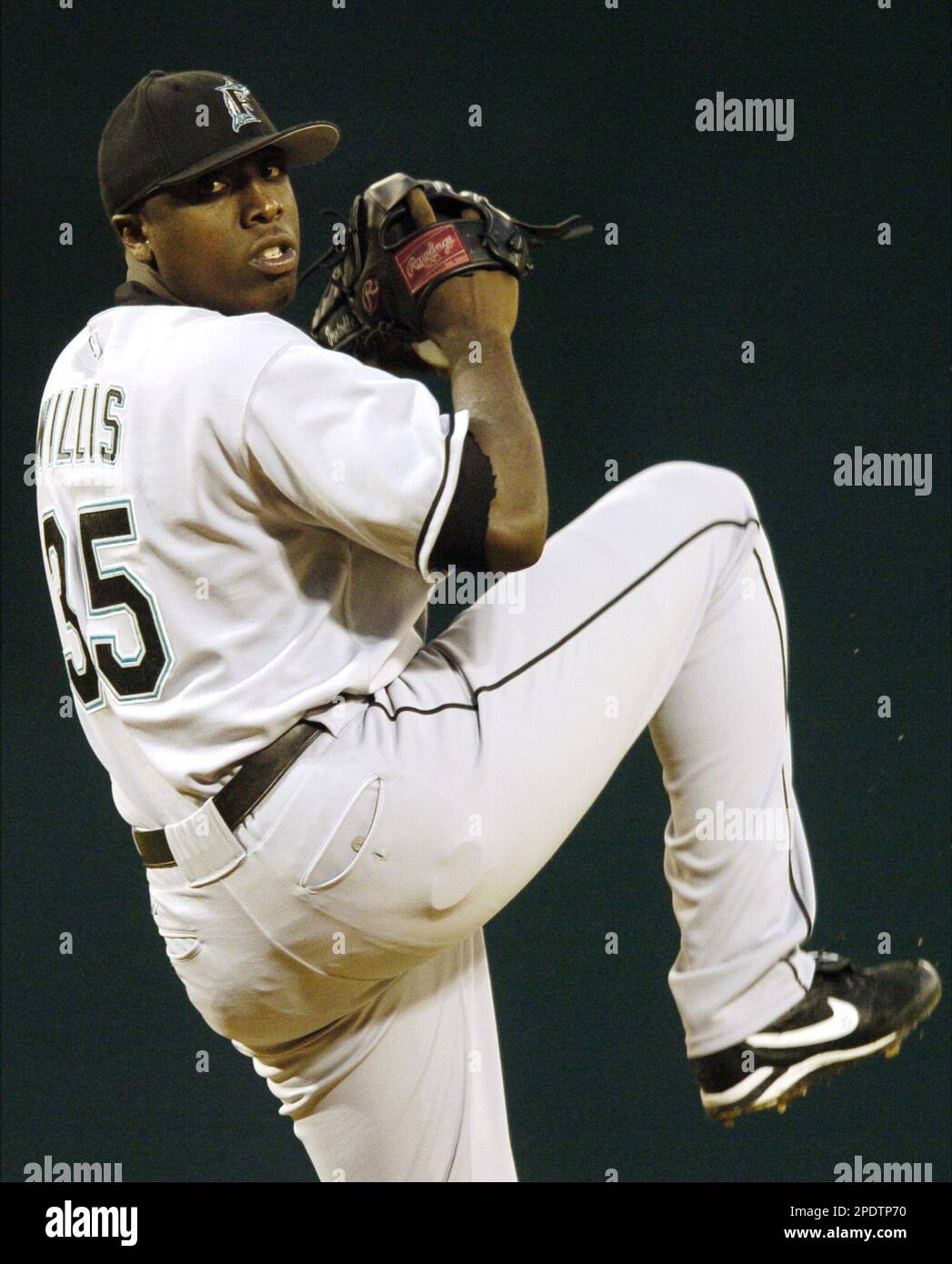 Florida Marlins starter Dontrelle Willis delivers a pitch against the  Washington Nationals, Wednesday, Sept. 7, 2005, at RFK Stadium in  Washington. Willis became the first pitcher in Marlins history to collect 20