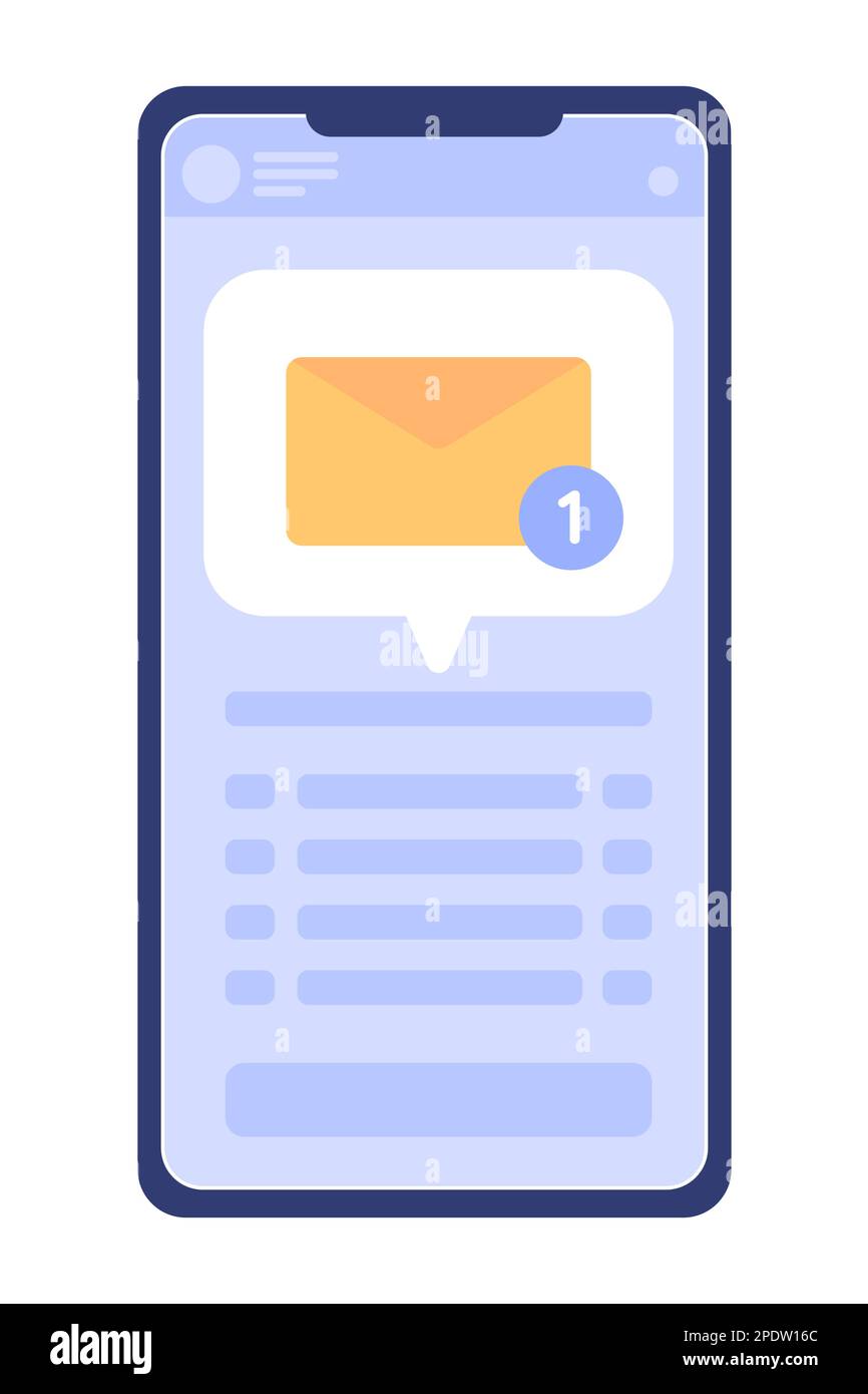 Messenger application on mobile phone flat concept vector spot illustration Stock Vector
