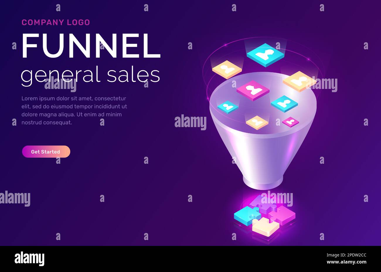 Sales funnel, isometric concept vector illustration. Marketing funnel