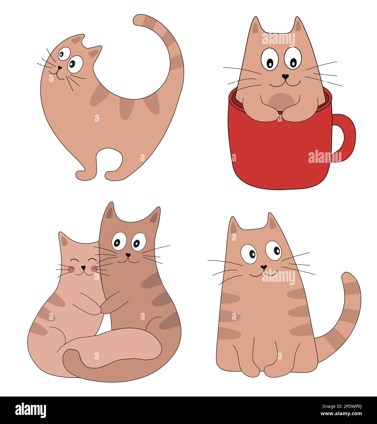 Cat emotion icon set illustration Stock Vector Images - Alamy