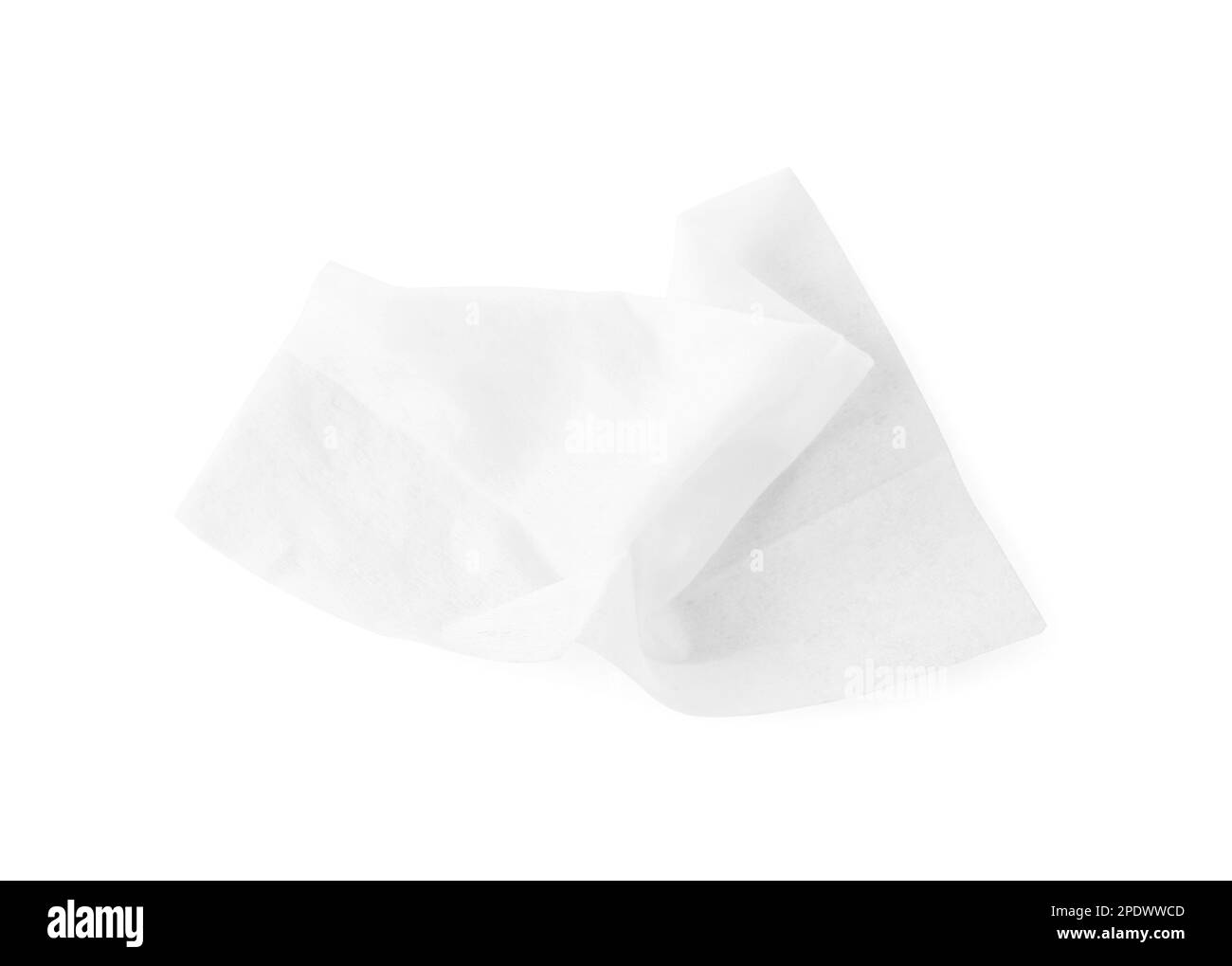 One wet wipe isolated on white, top view Stock Photo Alamy