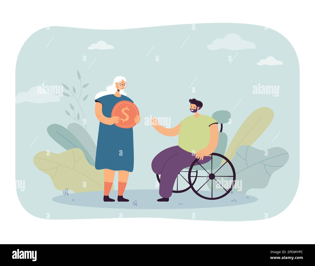 Old woman money vector Cut Out Stock Images & Pictures - Alamy