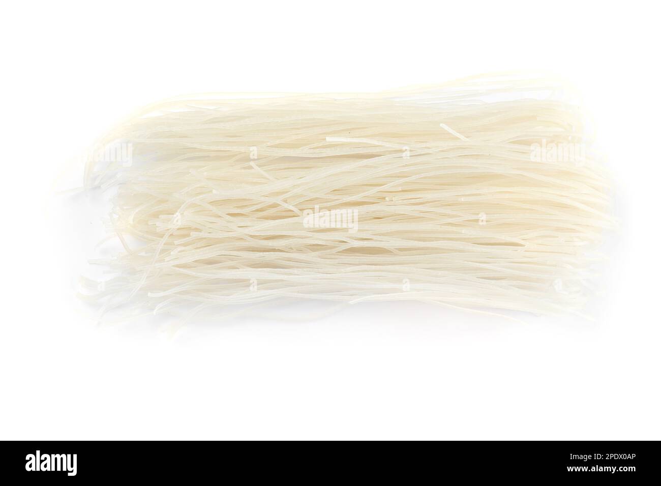 Dried rice noodles isolated on white, top view Stock Photo Alamy