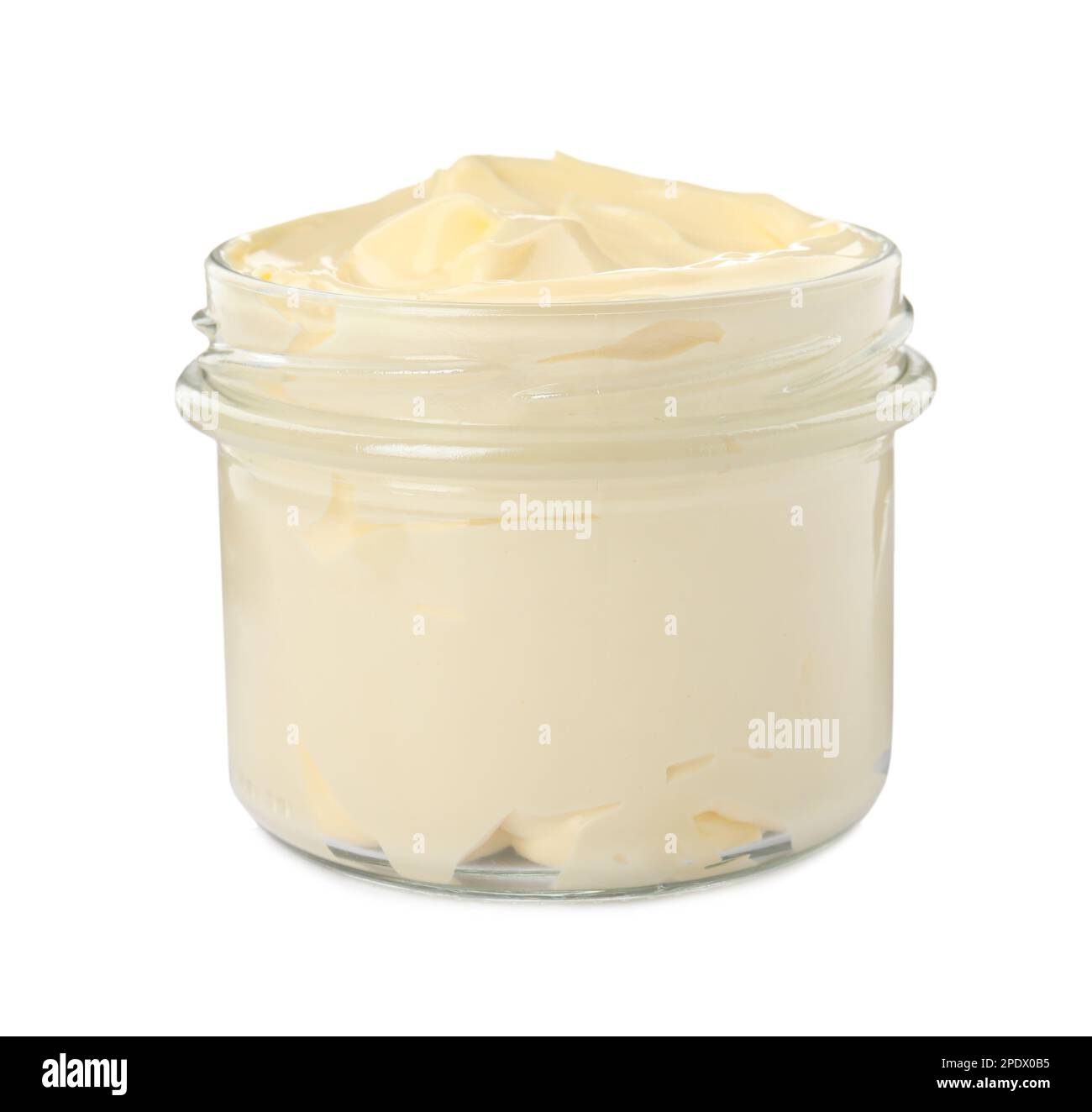 Jar of delicious mayonnaise isolated on white Stock Photo Alamy