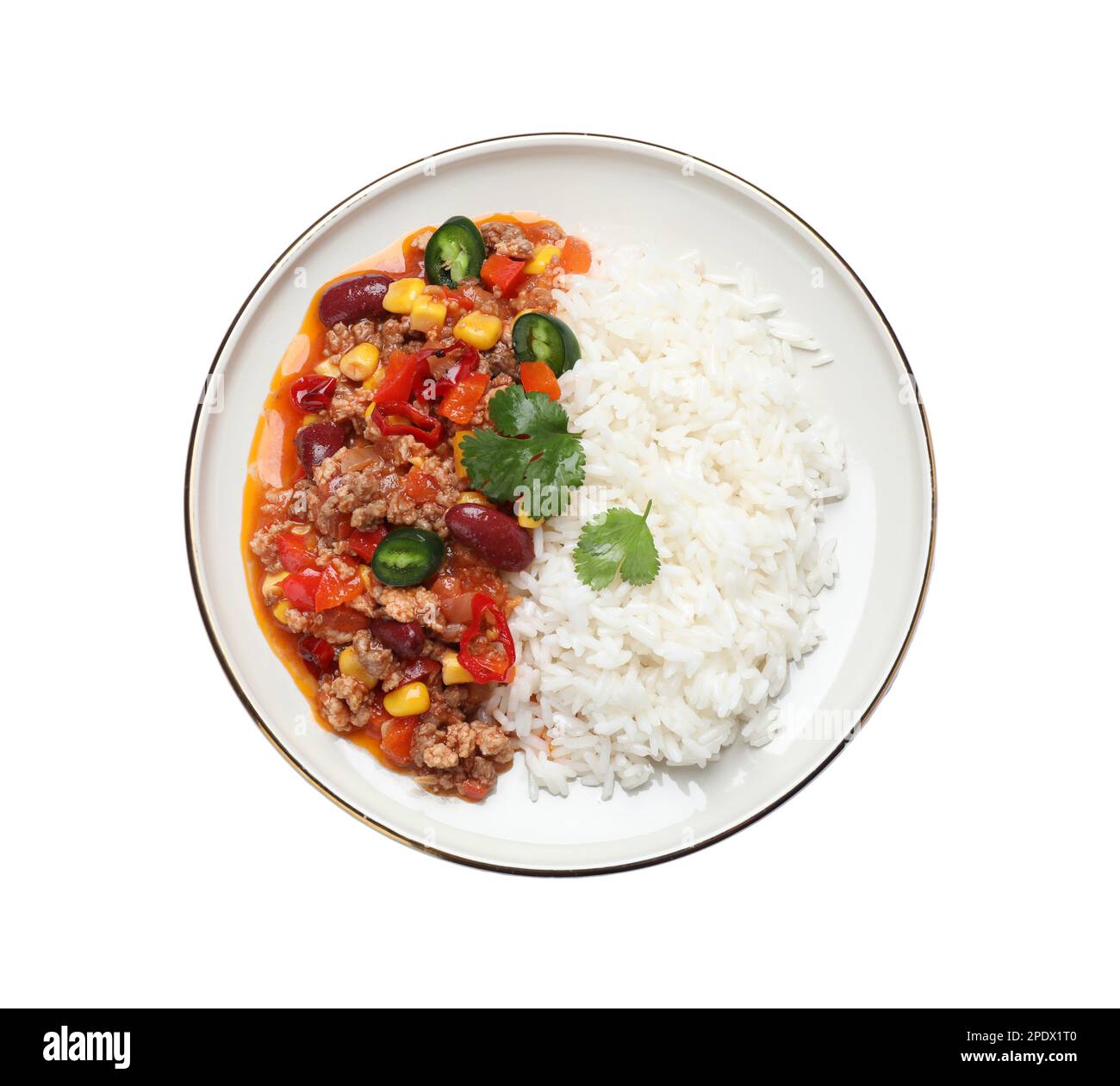 Photo inspiration: Fresh Look at Plate Of Rice With Chili Con Carne On White Background