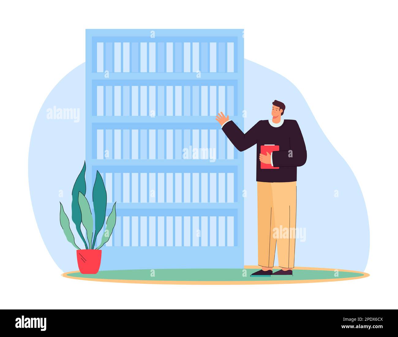 Male teacher or professor standing next to bookcase Stock Vector Image ...