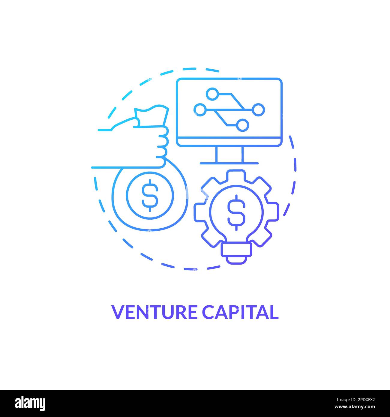 Venture capital blue gradient concept icon Stock Vector