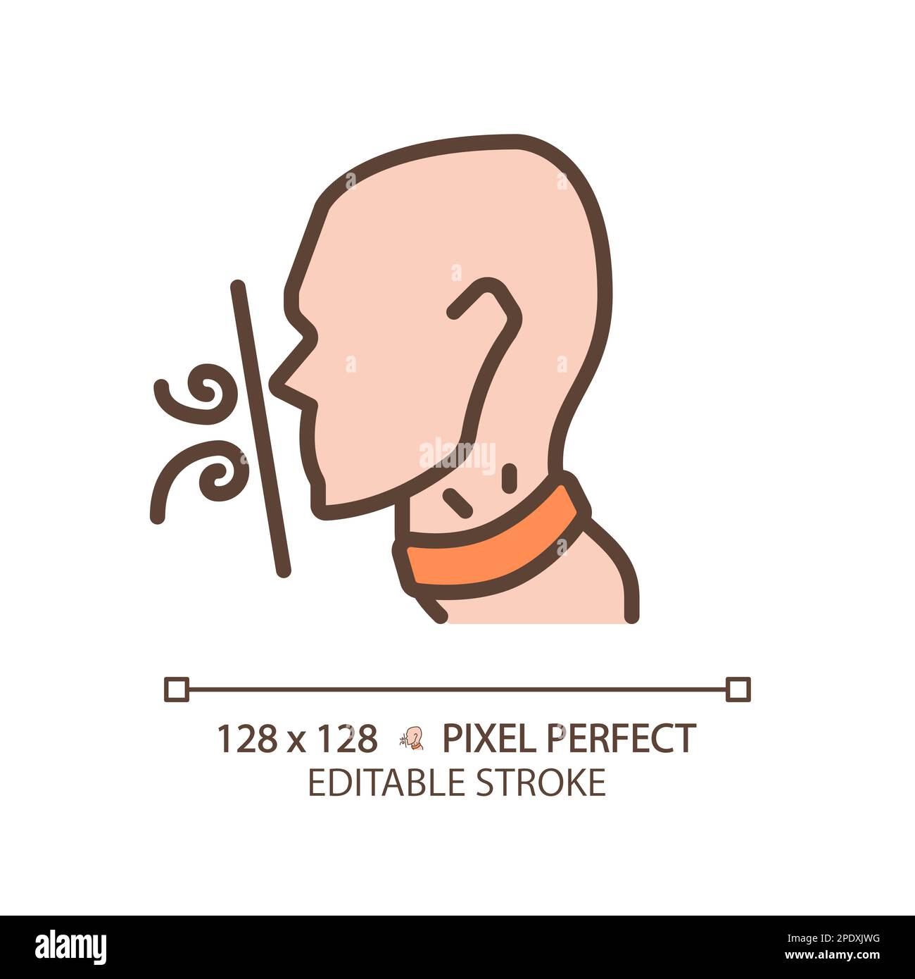 Suffocation pixel perfect RGB color icon Stock Vector
