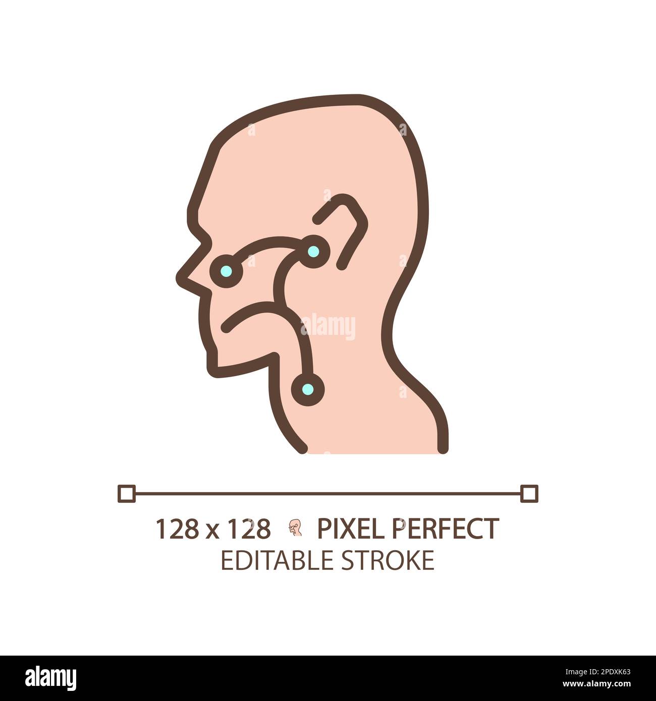 Ear, nose and throat pixel perfect RGB color icon Stock Vector Image ...