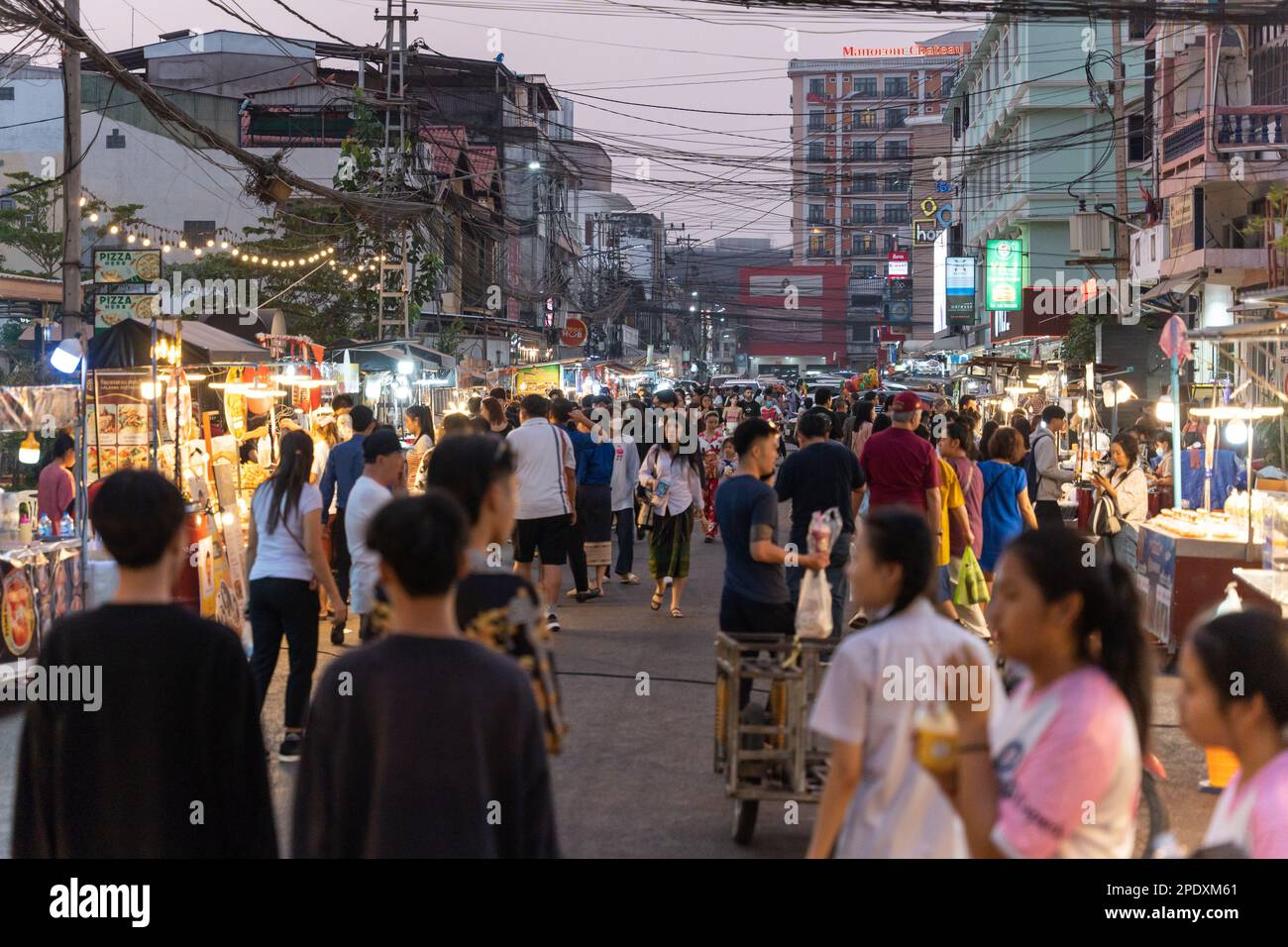 Vientiane, Laos. 14th Mar, 2023. People visit a night market in