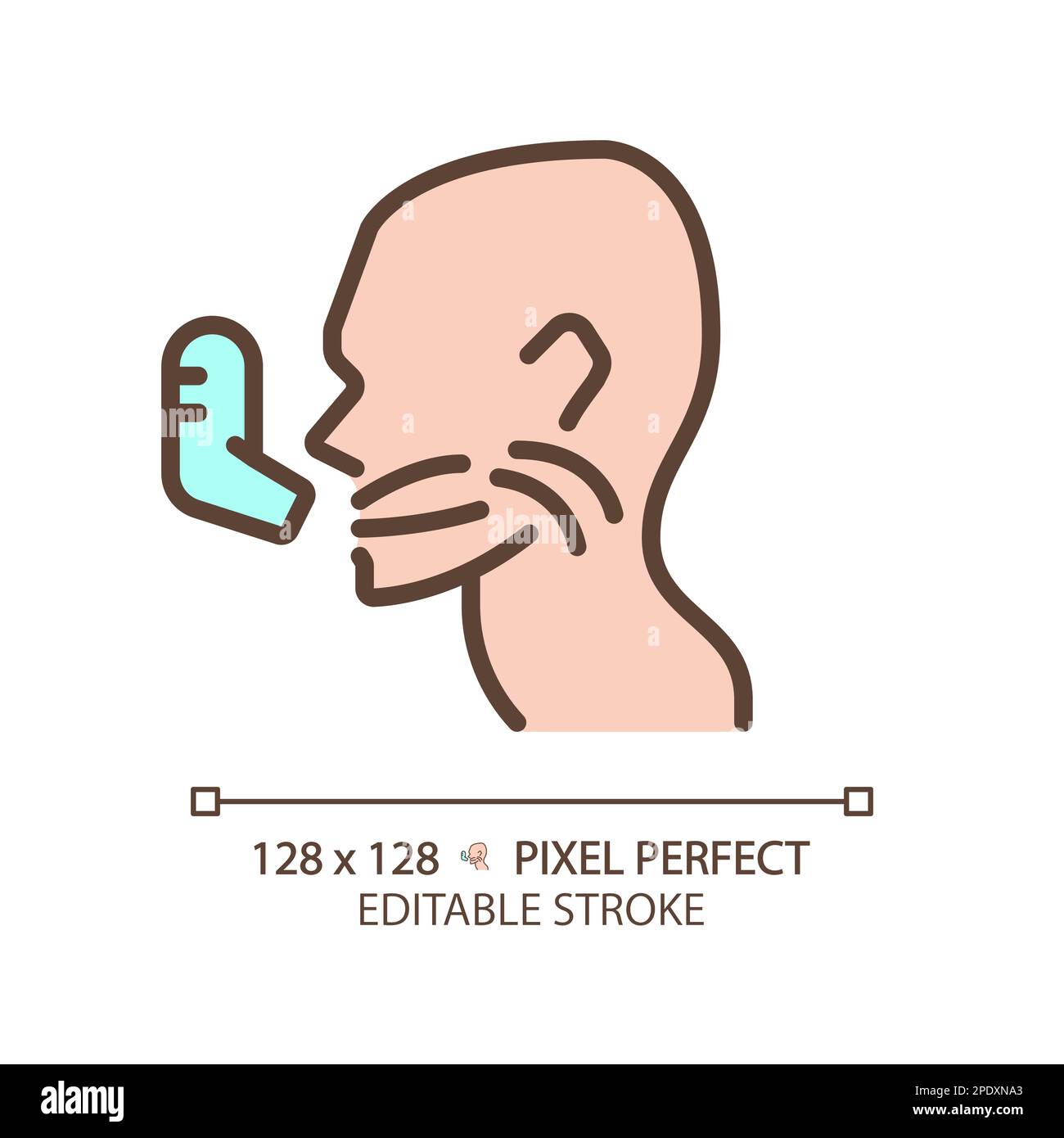 Asthma pixel perfect RGB color icon Stock Vector
