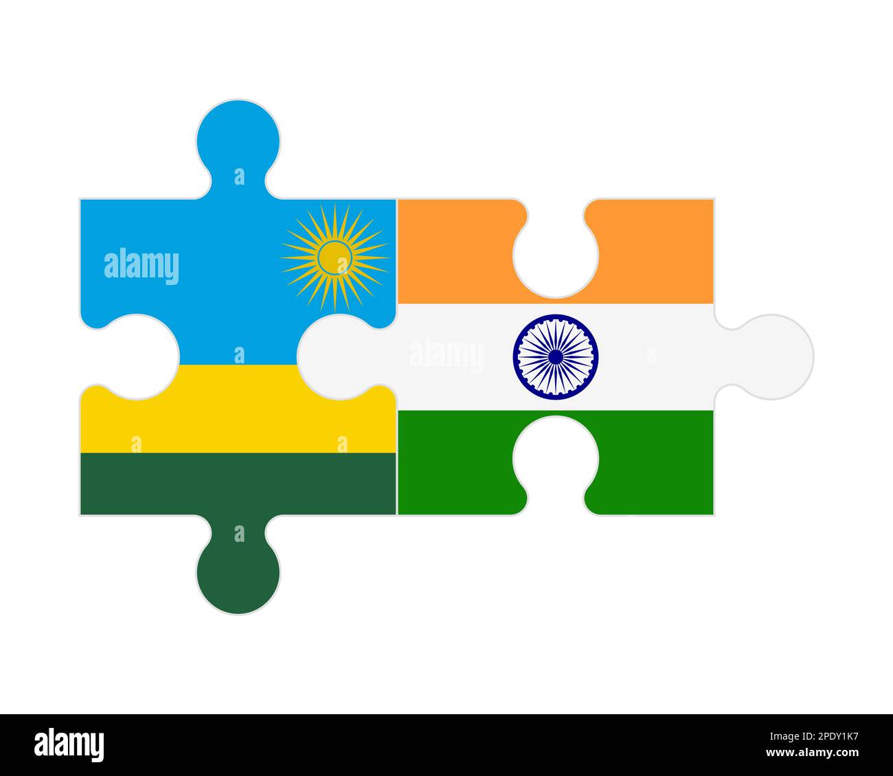 Connected puzzle of flags of Rwanda and India, vector Stock Vector ...