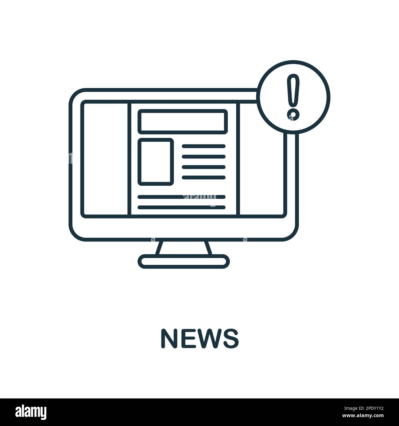News line icon. Monochrome simple News outlineicon for templates, web