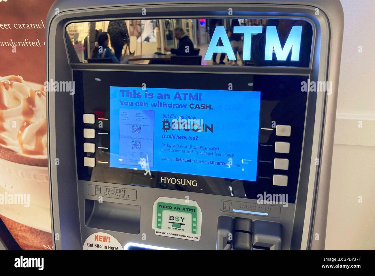 Bitcoin is for sale at an Automated Teller Machine at the Westfield Garden  State Plaza shopping mall in Paramus, New Jersey, on Monday, March 13,  2023. (AP Photo/Ted Shaffrey Stock Photo - Alamy