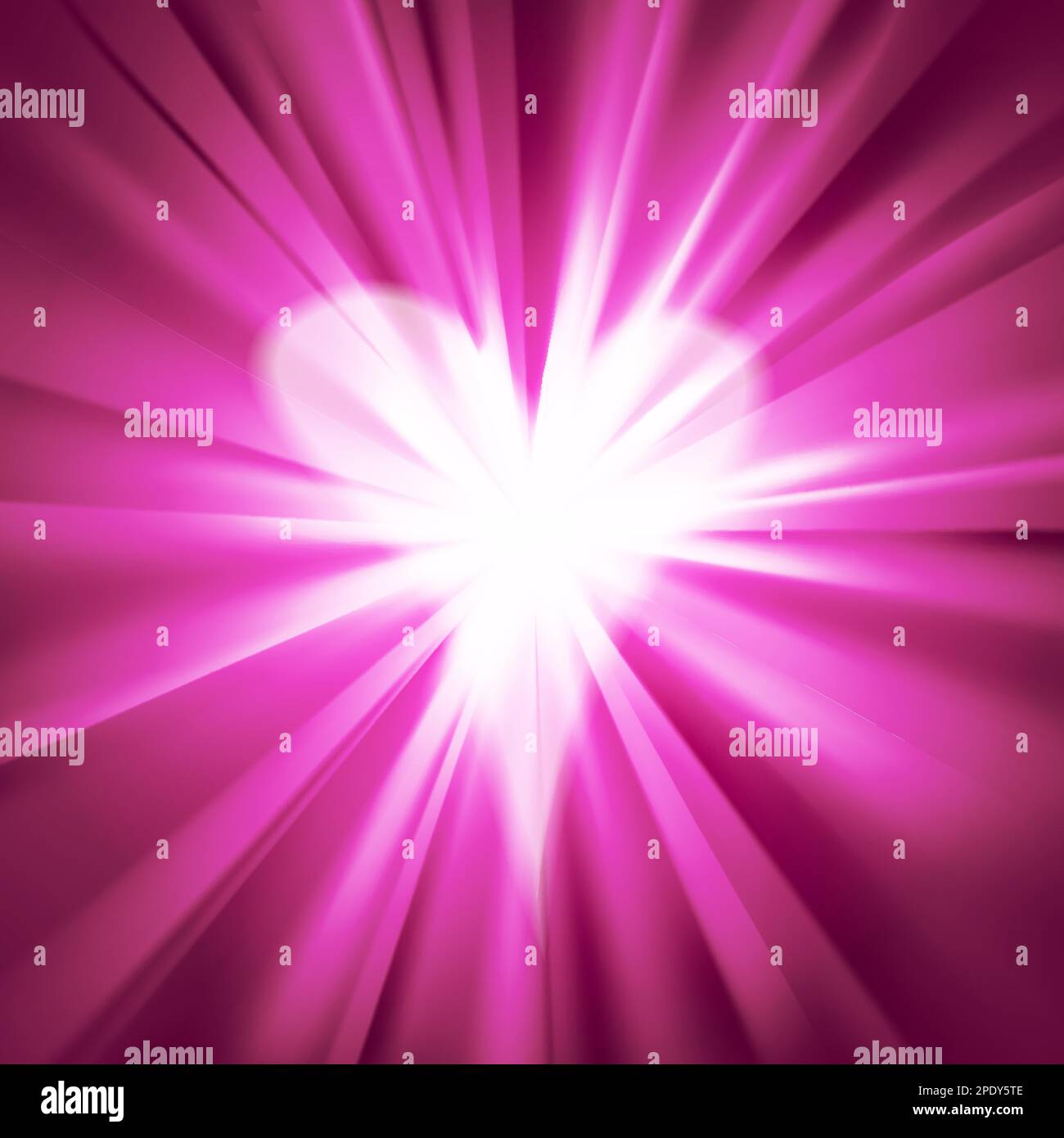 Pink flare with a heart. Abstract romantic background with glowing