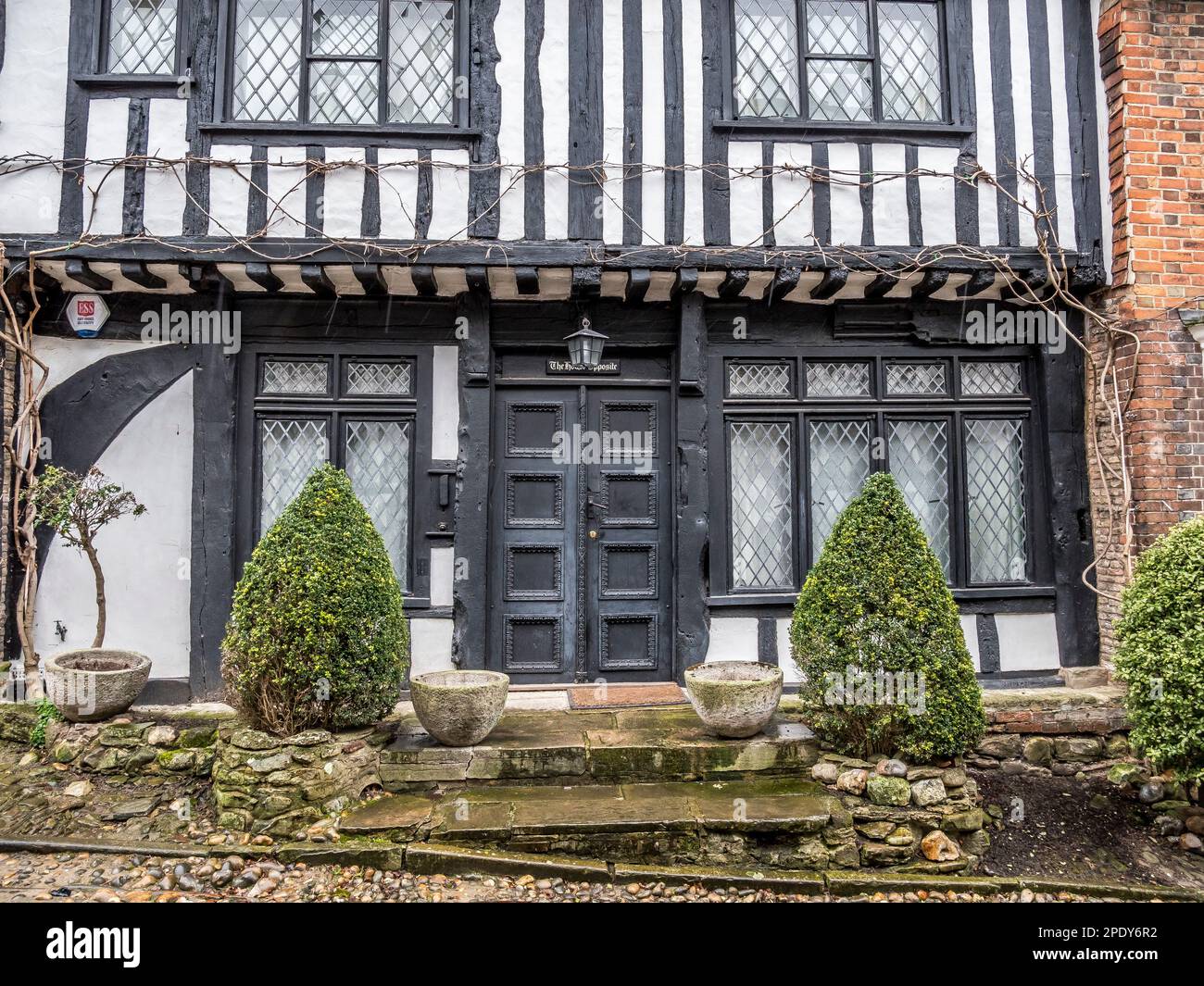 Street scene image of quaint historical houses at the town of Rye [on