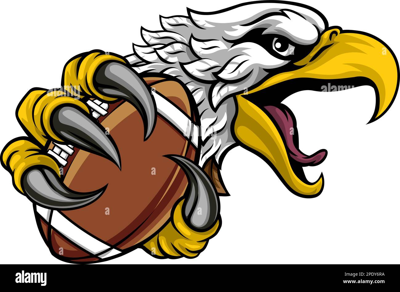 Eagle Hawk American Football Ball Cartoon Mascot Stock Vector Image & Art Alamy