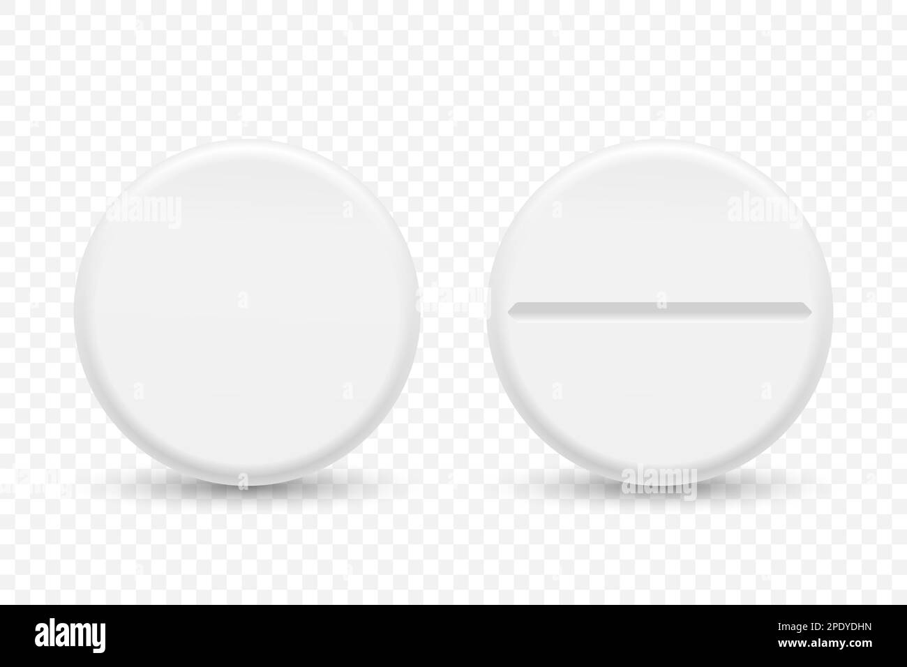 Vector 3d Realistic White Round Pharmaceutical Medical Pill, Capsule, Tablet Icon Set Closeup Isolated. Front View. Medicine, Health Concept Stock Vector