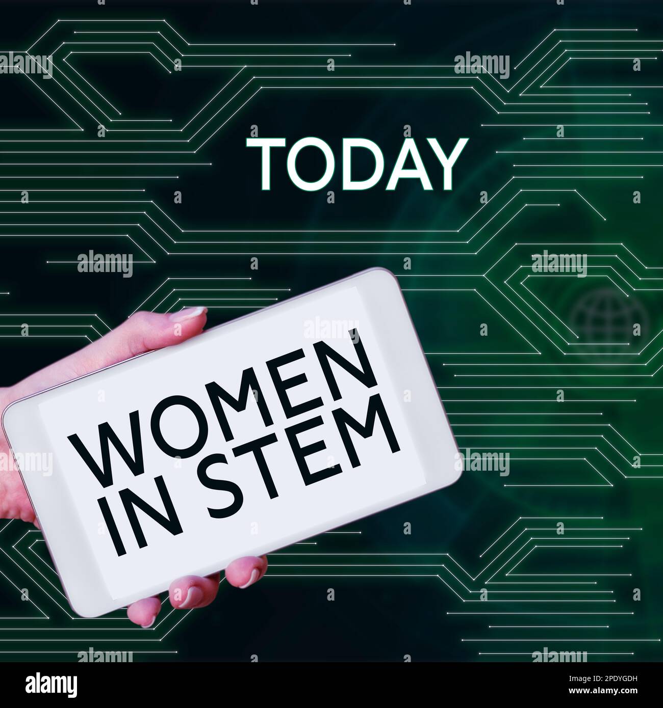 Hand writing sign Women In Stem. Concept meaning Science Technology Engineering Mathematics